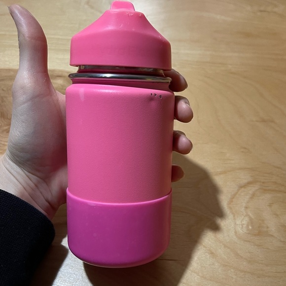 2- 12 oz hydro flask with silicone sleeve and straw cap in yellow or pink - Picture 9 of 10